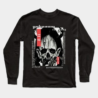 Black and white horned demon Long Sleeve T-Shirt